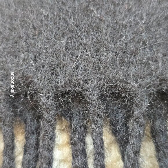 Black Cashmere Scarf With Fringe - Picture 5 of 11